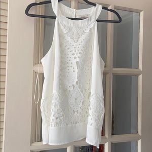 Skies Are Blue Bekah Crochet Overlay Halter Blouse